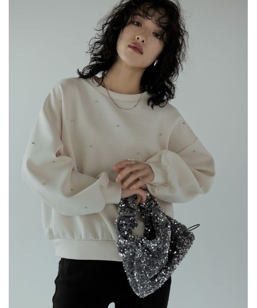Re:EDIT（リエディ）の「パールorラインストーン付きダンボールトップス（スウェット・レディース・ブラック系その他/ブラック系その他2/ホワイト系その他/ホワイト系その他2/グレー系その他/グレー系その他2・LARGE/MEDIUM）」の19枚目の写真