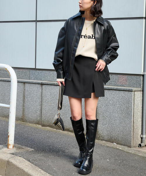 FREE'S MART（フリーズマート）の「◇フロントスリットＡラインミニスカートパンツ（その他パンツ・レディース・ベージュ/ブラック・SMALL/MEDIUM）」の9枚目の写真