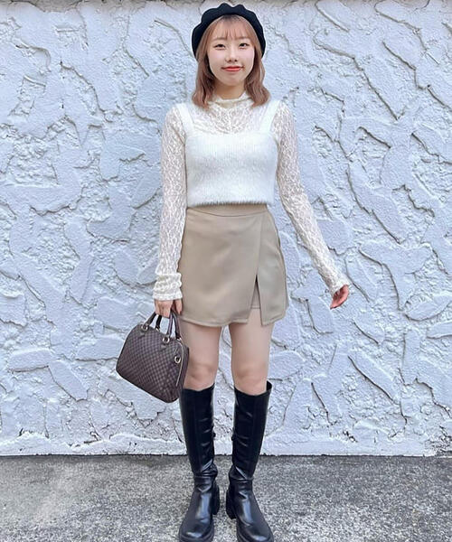 FREE'S MART（フリーズマート）の「◇フロントスリットＡラインミニスカートパンツ（その他パンツ・レディース・ベージュ/ブラック・SMALL/MEDIUM）」の21枚目の写真