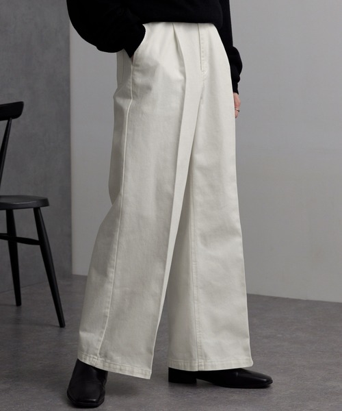 MONO-MART（モノマート）の「ヴィンテージメイクタックフレアデニムパンツ（デニムパンツ・メンズ・ブラック/グレー/ブルー/グレー系/ホワイト/ブルー系/インディゴブルー/ブラック系2/ブラック系/ブルー系1/ブラウン/ブルー系2/グレー系1/ブルー系3・S/M/L/XS）」の2枚目の写真