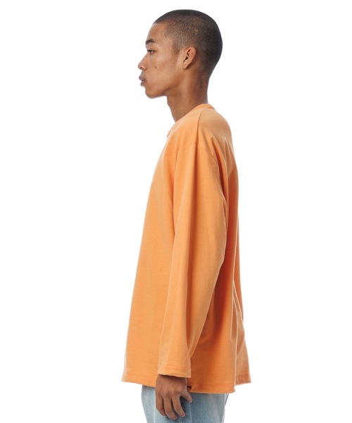 Sandinista(サンディニスタ)の「Inlay Drawstring L-S Tee / インレー袖&裾ゴム紐入り長袖Tシャツ(Tシャツ/カットソー・メンズ・オレンジ/ホワイト/ブラック/グレー系その他・SMALL/MEDIUM/LARGE)」の8枚目の写真