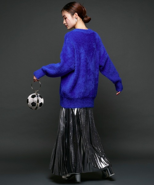 Narcissus（ナルシス）の「【Narcissus】Vカラーニット（ニット/セーター・レディース・ブルー/パープル・FREE）」の4枚目の写真