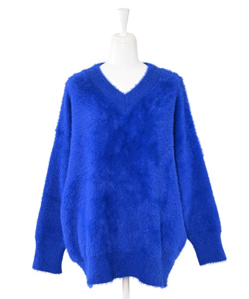 Narcissus（ナルシス）の「【Narcissus】Vカラーニット（ニット/セーター・レディース・ブルー/パープル・FREE）」の7枚目の写真