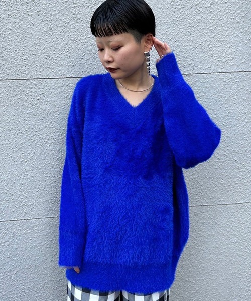 Narcissus（ナルシス）の「【Narcissus】Vカラーニット（ニット/セーター・レディース・ブルー/パープル・FREE）」の19枚目の写真