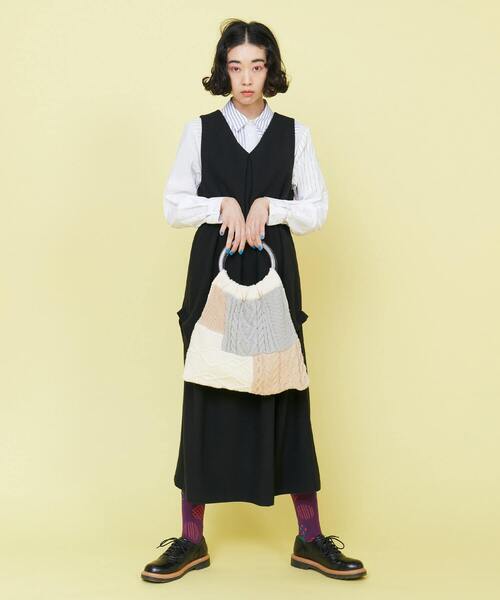 FRAPBOIS(フラボア)の「ケーブルBAG(ハンドバッグ・レディース・ホワイト/ブラック・FREE)」の3枚目の写真