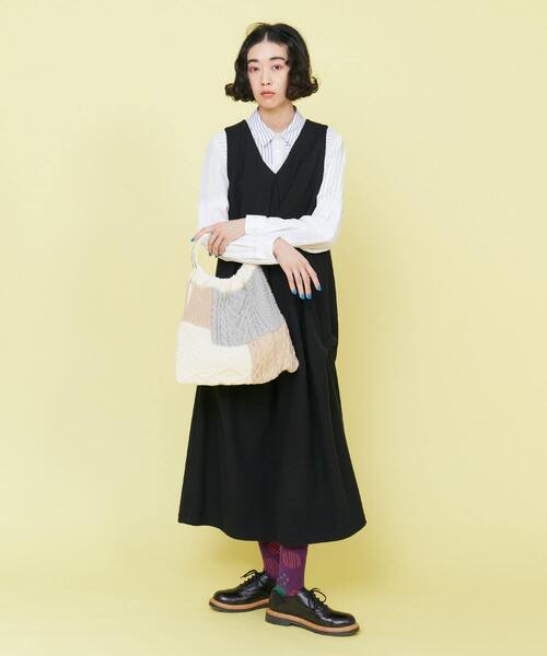 FRAPBOIS(フラボア)の「ケーブルBAG(ハンドバッグ・レディース・ホワイト/ブラック・FREE)」の4枚目の写真