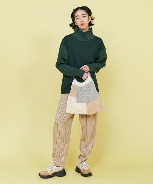 FRAPBOIS(フラボア)の「ケーブルBAG(ハンドバッグ・レディース・ホワイト/ブラック・FREE)」の5枚目の写真