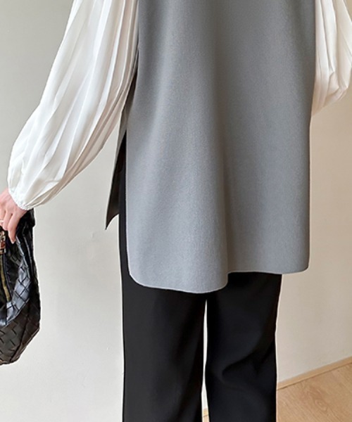 COCOMOMO（ココモモ）の「【カラー展開あり】 vネックベスト サイドスリット ポケット付き（ベスト・レディース・ネイビー/ブラウン/アイボリー/ブラック/ダークグレー/ライトグレー・FREE）」の19枚目の写真