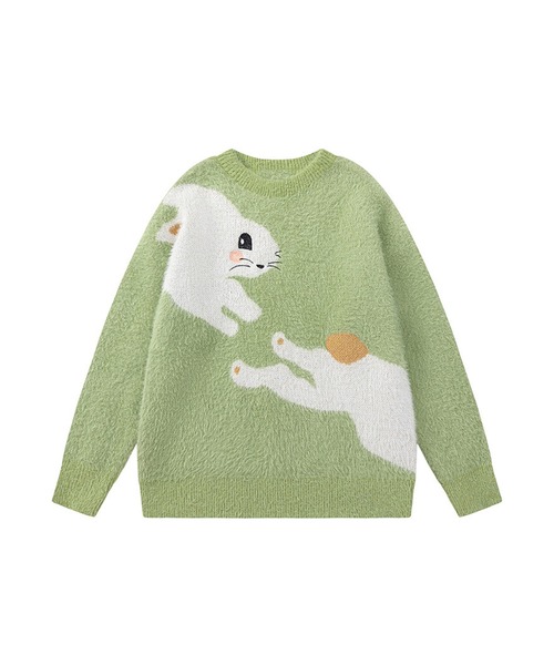 激レア】ワンダフルワールド うさぎ ぬいぐるみ付き セーター カーキ