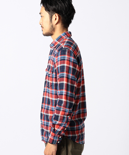 BEAMS(ビームス)の「BEAMS / ダブルガーゼ ウエスタンシャツ(シャツ/ブラウス・メンズ・ブルー/レッド・SMALL/MEDIUM/LARGE/X-LARGE)」の3枚目の写真