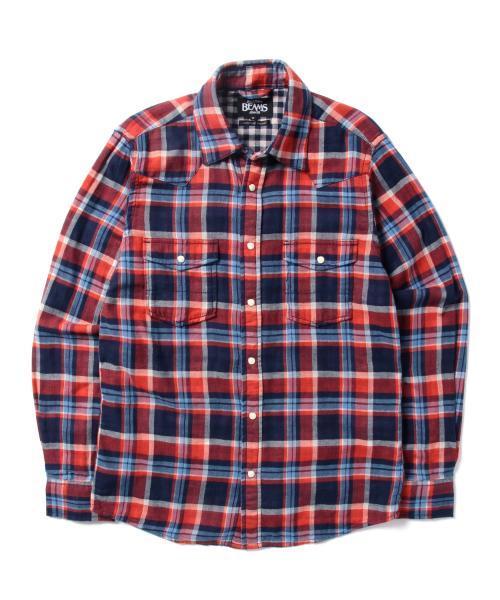 BEAMS(ビームス)の「BEAMS / ダブルガーゼ ウエスタンシャツ(シャツ/ブラウス・メンズ・ブルー/レッド・SMALL/MEDIUM/LARGE/X-LARGE)」の20枚目の写真