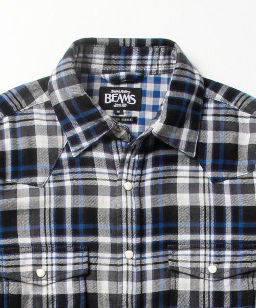 BEAMS(ビームス)の「BEAMS / ダブルガーゼ ウエスタンシャツ(シャツ/ブラウス・メンズ・ブルー/レッド・SMALL/MEDIUM/LARGE/X-LARGE)」の15枚目の写真