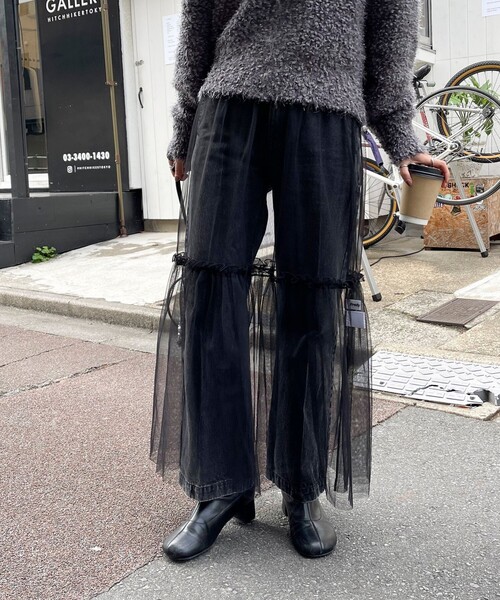 fredy emue(フレディエミュ)の「レイヤードチュールスカート(スカート・レディース・ブラック/チャコールグレー・38)」の5枚目の写真