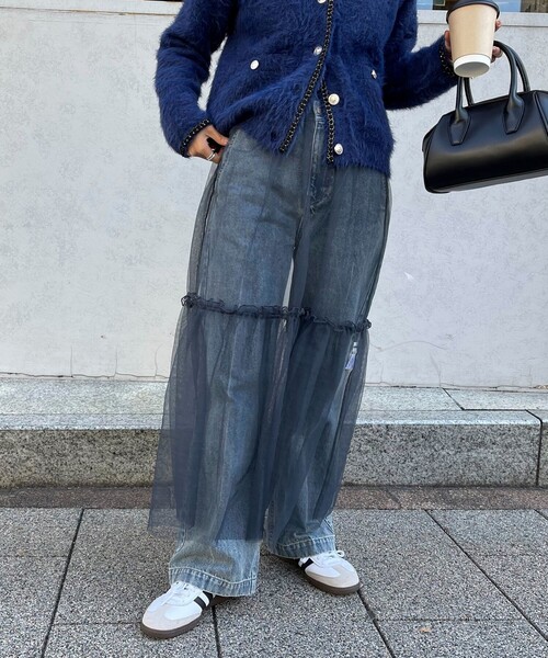 fredy emue(フレディエミュ)の「レイヤードチュールスカート(スカート・レディース・ブラック/チャコールグレー・38)」の13枚目の写真