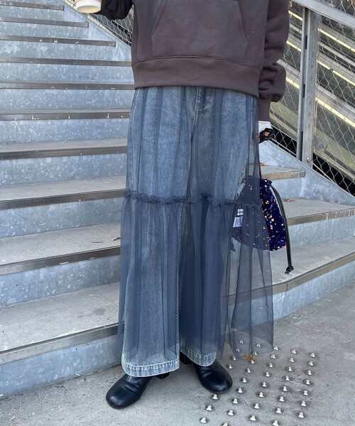 fredy emue(フレディエミュ)の「レイヤードチュールスカート(スカート・レディース・ブラック/チャコールグレー・38)」の22枚目の写真