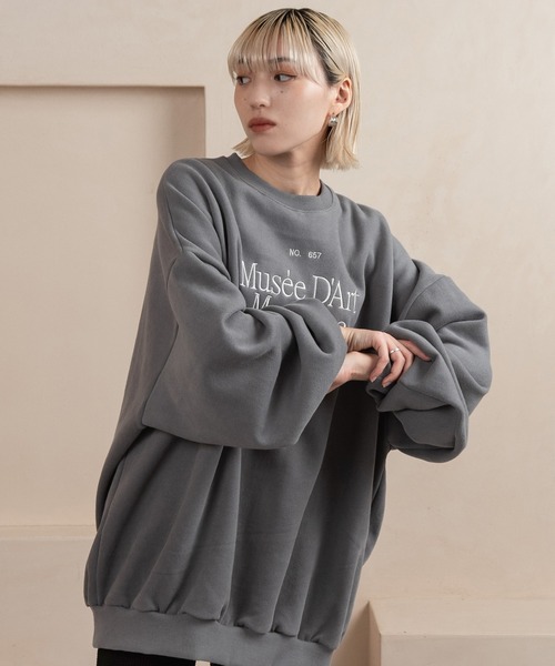 Amiur（エミレ）の「over size logo sweat / オーバーサイズロゴスウェット（スウェット・レディース・グレー/ピンク/ライトグレー・FREE）」の17枚目の写真
