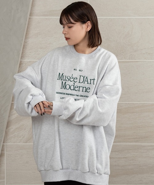 mite オーバーサイズ スウェット ロゴスウェット セール】刺繍ロゴ オーバーサイズスウェット/トレーナー（その他