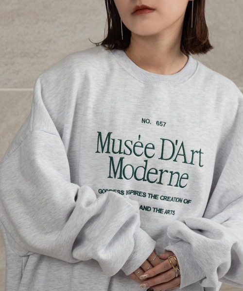 Amiur（エミレ）の「over size logo sweat / オーバーサイズロゴスウェット（スウェット・レディース・グレー/ピンク/ライトグレー・FREE）」の10枚目の写真