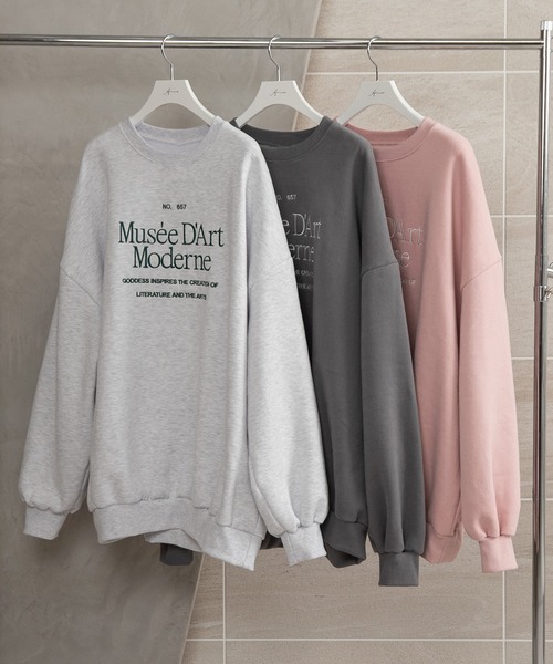 Amiur（エミレ）の「over size logo sweat / オーバーサイズロゴスウェット（スウェット・レディース・グレー/ピンク/ライトグレー・FREE）」の18枚目の写真