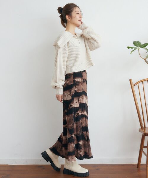 RETRO GIRL(レトロガール)の「ハーフジップNT(ニット/セーター・レディース・ナチュラル/ブルー系その他3/ベージュ/ブラック・FREE)」の7枚目の写真