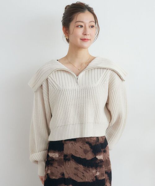 RETRO GIRL(レトロガール)の「ハーフジップNT(ニット/セーター・レディース・ナチュラル/ブルー系その他3/ベージュ/ブラック・FREE)」の10枚目の写真