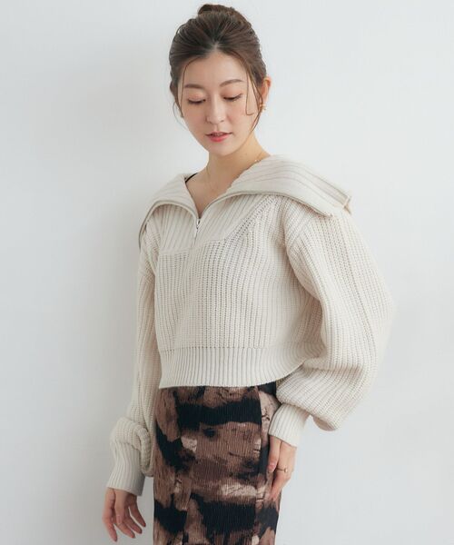 RETRO GIRL(レトロガール)の「ハーフジップNT(ニット/セーター・レディース・ナチュラル/ブルー系その他3/ベージュ/ブラック・FREE)」の12枚目の写真