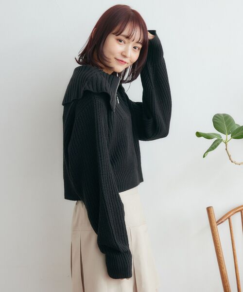 RETRO GIRL(レトロガール)の「ハーフジップNT(ニット/セーター・レディース・ナチュラル/ブルー系その他3/ベージュ/ブラック・FREE)」の17枚目の写真