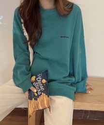 24SS/ ユニセックス バック刺繍 ビッグシルエットカラフルプルオーバー
