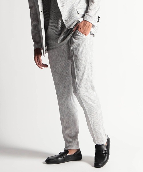 HIDEAWAYS NICOLE(ハイダウェイニコル)の「シアージャガードニットイージーパンツ(スラックス・メンズ・ライトグレー/ブラック/ネイビー・SMALL/MEDIUM/LARGE/X-LARGE)」の2枚目の写真