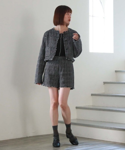 archives（アルシーヴ）の「ツイードフリンジショートパンツ（その他パンツ・レディース・アイボリー/ブラック・MEDIUM）」の14枚目の写真