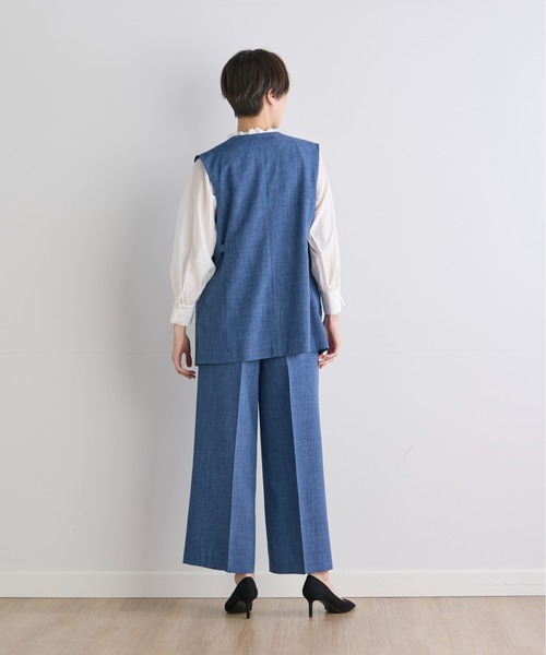 INED CLARO（イネドクラロ）の「サマーメランジクロスジレ【セットアップ対応】（テーラードジャケット・レディース・ブルー/ブラック・11号/9号）」の10枚目の写真