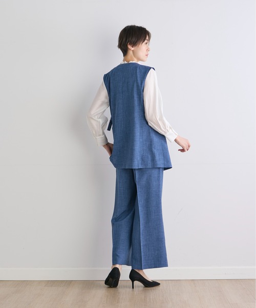 INED CLARO（イネドクラロ）の「サマーメランジクロスジレ【セットアップ対応】（テーラードジャケット・レディース・ブルー/ブラック・11号/9号）」の11枚目の写真