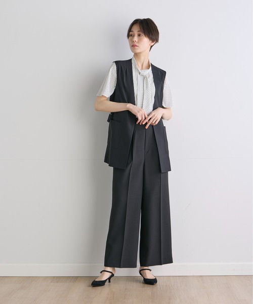 INED CLARO（イネドクラロ）の「サマーメランジクロスジレ【セットアップ対応】（テーラードジャケット・レディース・ブルー/ブラック・11号/9号）」の18枚目の写真