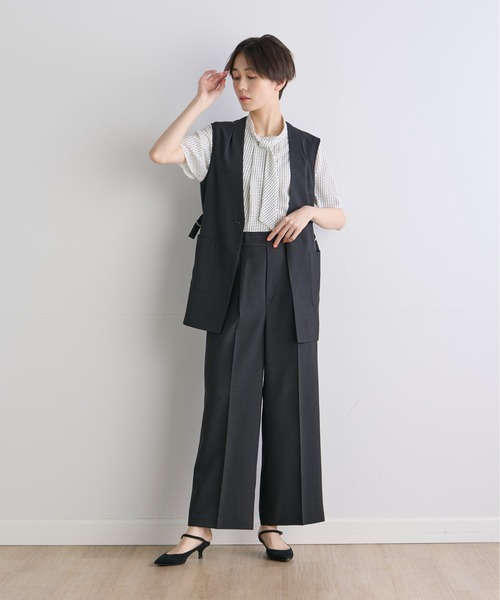 INED CLARO（イネドクラロ）の「サマーメランジクロスジレ【セットアップ対応】（テーラードジャケット・レディース・ブルー/ブラック・11号/9号）」の19枚目の写真