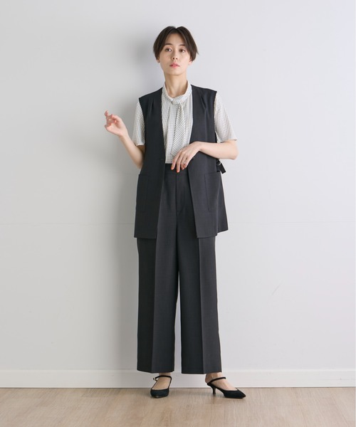 INED CLARO（イネドクラロ）の「サマーメランジクロスジレ【セットアップ対応】（テーラードジャケット・レディース・ブルー/ブラック・11号/9号）」の20枚目の写真