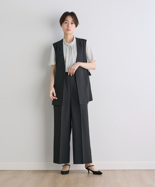 INED CLARO（イネドクラロ）の「サマーメランジクロスジレ【セットアップ対応】（テーラードジャケット・レディース・ブルー/ブラック・11号/9号）」の21枚目の写真