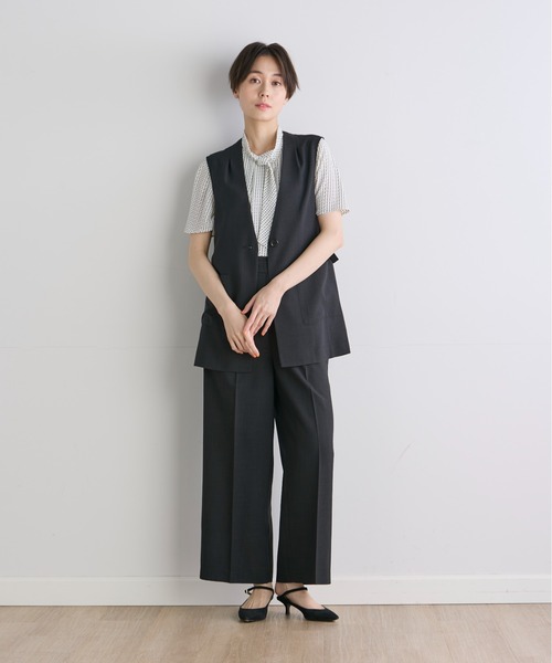 INED CLARO（イネドクラロ）の「サマーメランジクロスジレ【セットアップ対応】（テーラードジャケット・レディース・ブルー/ブラック・11号/9号）」の22枚目の写真