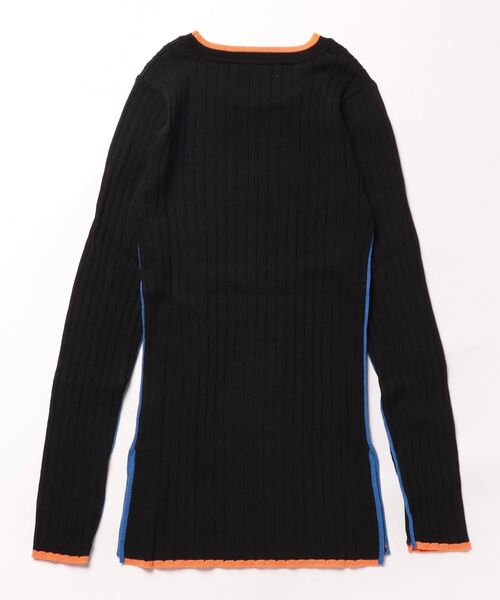 Settimissimo（セッティミッシモ）の「配色クルーネックワイドリブニット（ニット/セーター・レディース・グレー/オフホワイト/ブラック・FREE）」の4枚目の写真