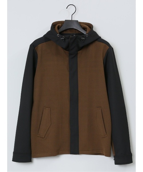 m.f.editorial（エムエフエディトリアル）の「【ストレッチ】m.f.エディトリアル メンズ ふくれ×ポンチ切替 フードZIPアウター（パーカー・メンズ・ブラック/ブラウン・X-LARGE/MEDIUM/LARGE）」の13枚目の写真