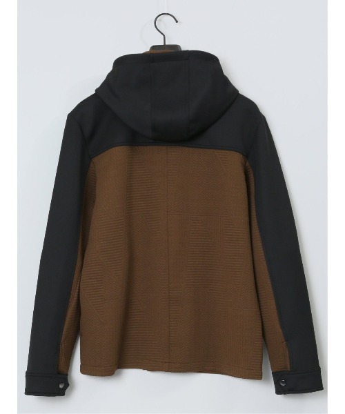 m.f.editorial（エムエフエディトリアル）の「【ストレッチ】m.f.エディトリアル メンズ ふくれ×ポンチ切替 フードZIPアウター（パーカー・メンズ・ブラック/ブラウン・X-LARGE/MEDIUM/LARGE）」の14枚目の写真