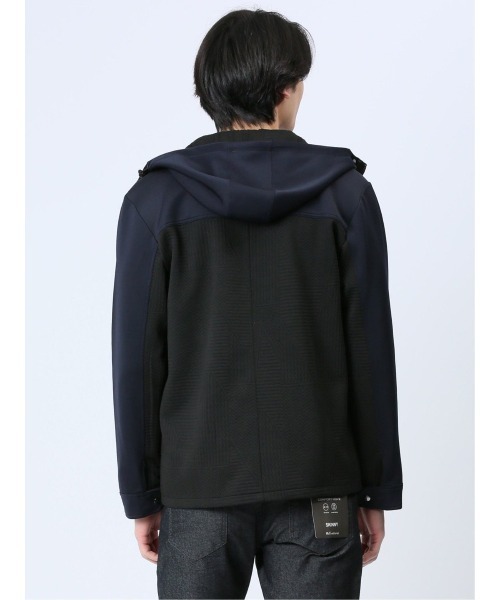 m.f.editorial（エムエフエディトリアル）の「【ストレッチ】m.f.エディトリアル メンズ ふくれ×ポンチ切替 フードZIPアウター（パーカー・メンズ・ブラック/ブラウン・X-LARGE/MEDIUM/LARGE）」の18枚目の写真