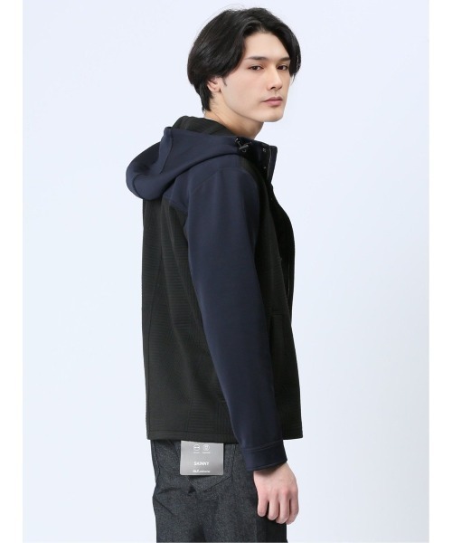 m.f.editorial（エムエフエディトリアル）の「【ストレッチ】m.f.エディトリアル メンズ ふくれ×ポンチ切替 フードZIPアウター（パーカー・メンズ・ブラック/ブラウン・X-LARGE/MEDIUM/LARGE）」の19枚目の写真