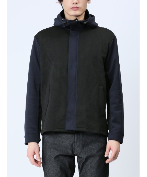 m.f.editorial（エムエフエディトリアル）の「【ストレッチ】m.f.エディトリアル メンズ ふくれ×ポンチ切替 フードZIPアウター（パーカー・メンズ・ブラック/ブラウン・X-LARGE/MEDIUM/LARGE）」の20枚目の写真