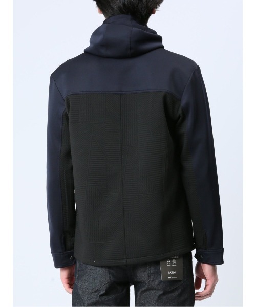 m.f.editorial（エムエフエディトリアル）の「【ストレッチ】m.f.エディトリアル メンズ ふくれ×ポンチ切替 フードZIPアウター（パーカー・メンズ・ブラック/ブラウン・X-LARGE/MEDIUM/LARGE）」の22枚目の写真