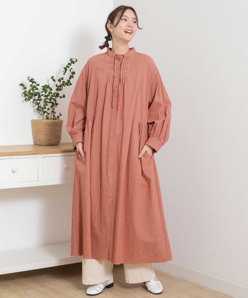 POU DOU DOU（プードゥドゥ）の「スタンドカラー前あきワンピース（ワンピース・レディース・レッド/ブルー/ブラック・3）」の21枚目の写真