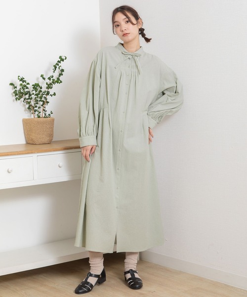 POU DOU DOU（プードゥドゥ）の「スタンドカラー前あきワンピース（ワンピース・レディース・レッド/ブルー/ブラック・3）」の9枚目の写真