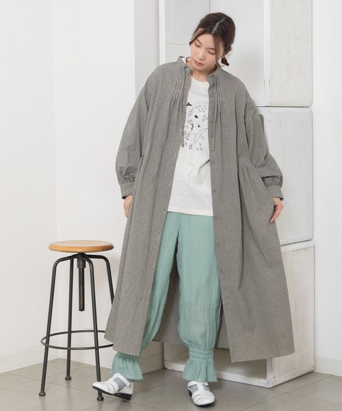 POU DOU DOU（プードゥドゥ）の「スタンドカラー前あきワンピース（ワンピース・レディース・レッド/ブルー/ブラック・3）」の13枚目の写真