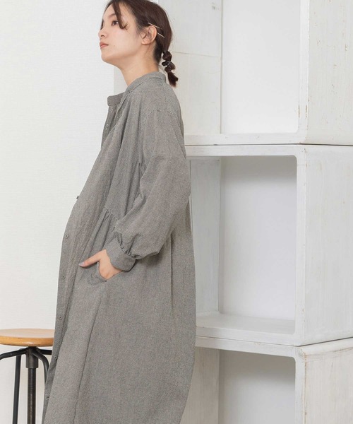 POU DOU DOU（プードゥドゥ）の「スタンドカラー前あきワンピース（ワンピース・レディース・レッド/ブルー/ブラック・3）」の7枚目の写真