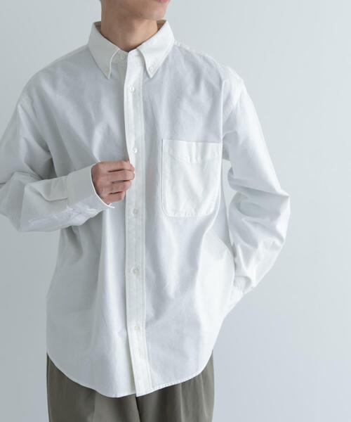 FORK&SPOON（フォークアンドスプーン）の「FORK&SPOON　オックスロングスリーブシャツ（シャツ/ブラウス・メンズ・オフホワイト/ブルー系その他・4/5）」の2枚目の写真