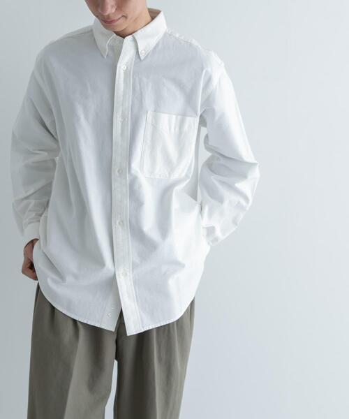 FORK&SPOON（フォークアンドスプーン）の「FORK&SPOON　オックスロングスリーブシャツ（シャツ/ブラウス・メンズ・オフホワイト/ブルー系その他・4/5）」の3枚目の写真